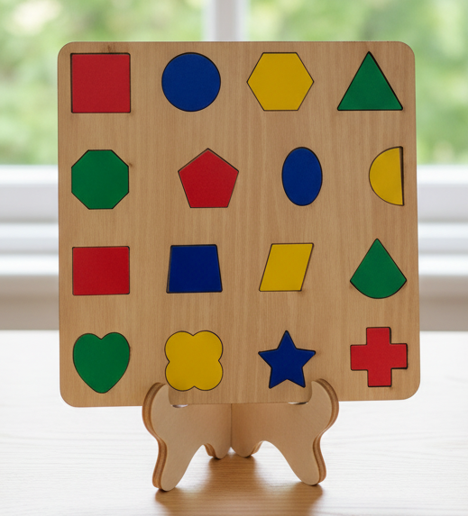 Early Learning Wooden Board Combo – Fun with Shapes, Letters & Numbers (5in1)