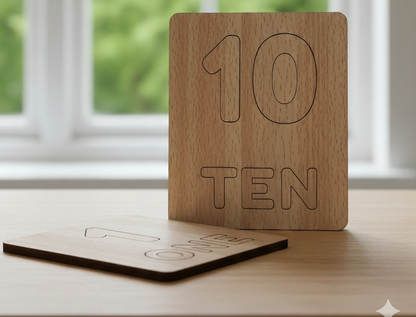 Educational Wooden Numbers Puzzle & Stencils 1-10 (20 Pieces)