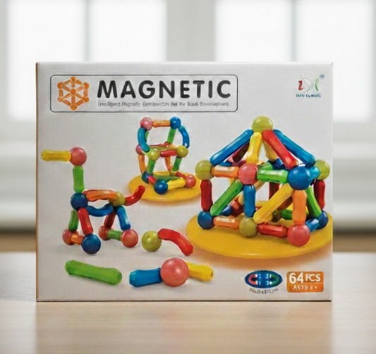 MAGNETIC Intelligent Magnetic Construction Set For Kids Brain Development (64 PCs)
