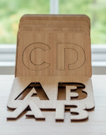 Wooden Alphabet Stencils Set AB-YZ (39 Pieces)