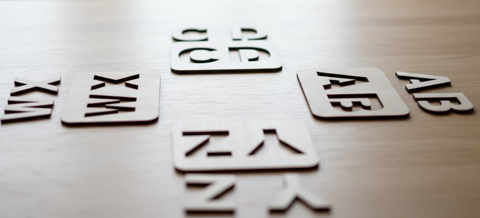 Wooden Alphabet Stencils Set AB-YZ (39 Pieces)