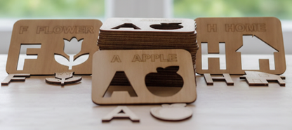 Premium English Alphabet Stencils and Puzzle Set(78 pieces)