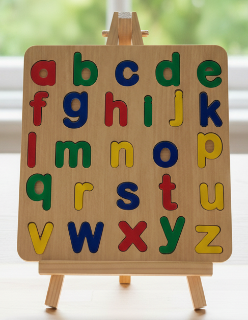 Early Learning Wooden Board Combo – Fun with Shapes, Letters & Numbers (5in1)